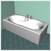 Double Ended Bath 2 Tap Hole