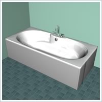 Double Ended Bath 3 Tap Hole